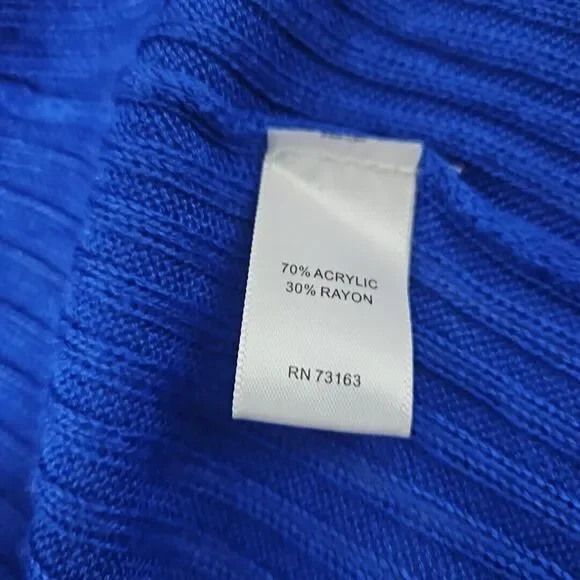 Cable & Gauge  Women's  Med, Royal Blue‎  Acrylic/rayon  Knit Duster, Open Knit - Picture 8 of 9